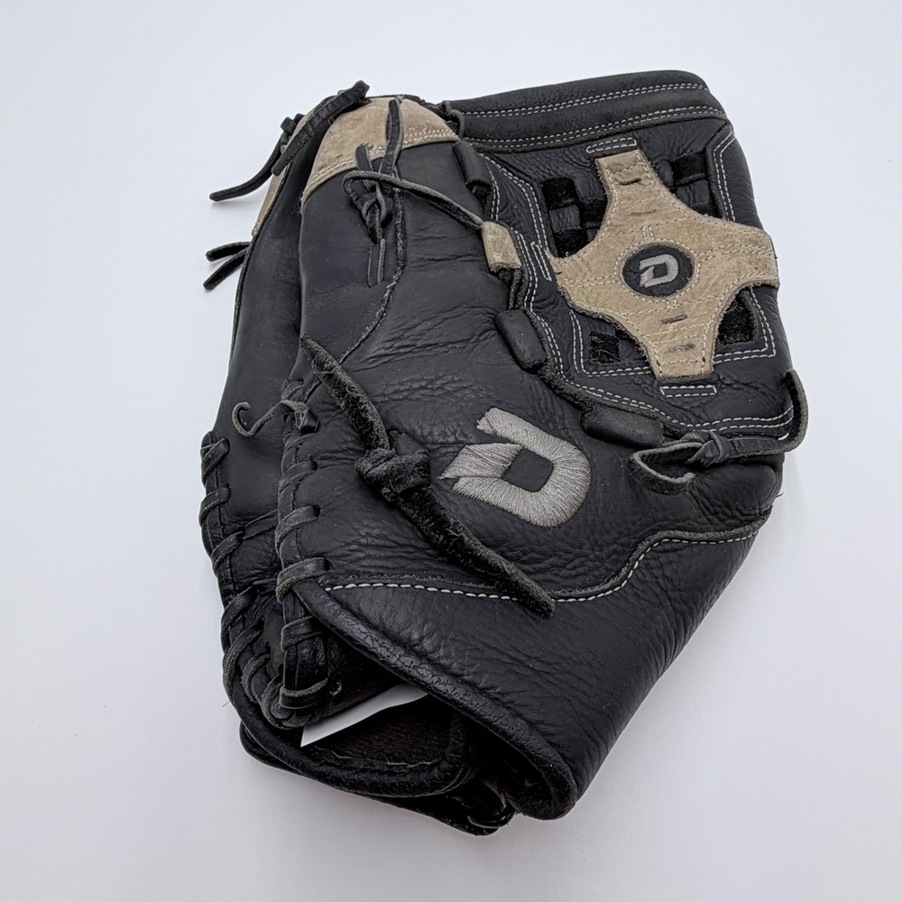 DeMarini Diablo Baseball Glove Black Tan Leather Right Hand Throw 11.5 Inch